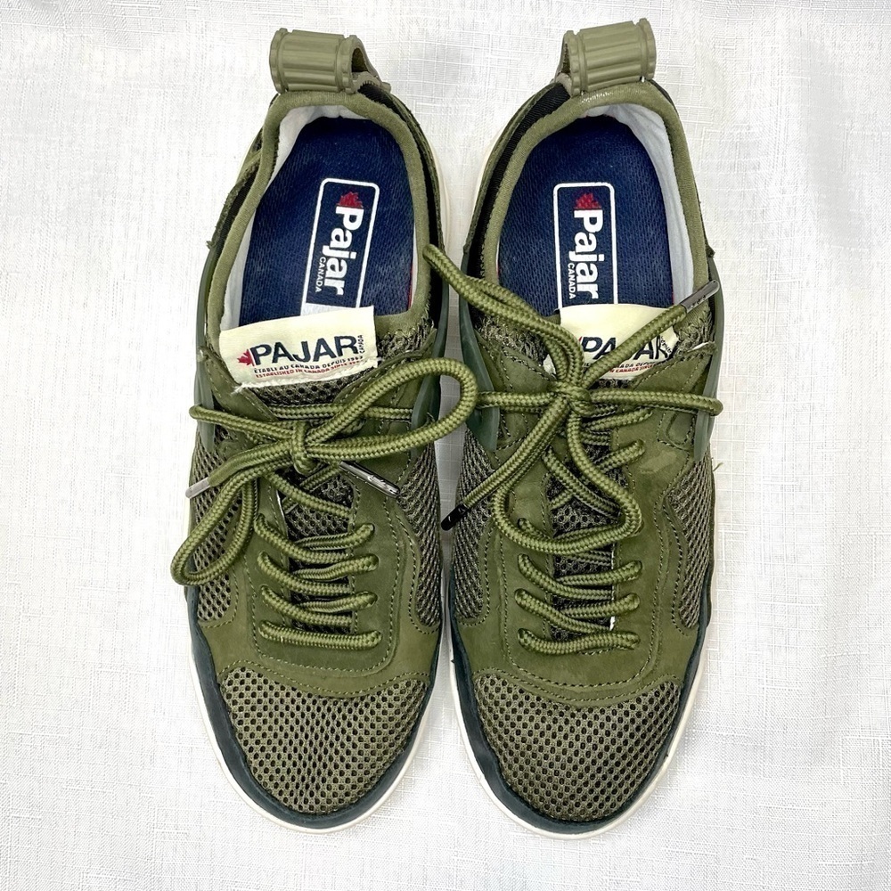 Pajar Canada Yano F Athletic Army Green Sneakers Size 8-8.5 Europe 39 - Picture 2 of 8